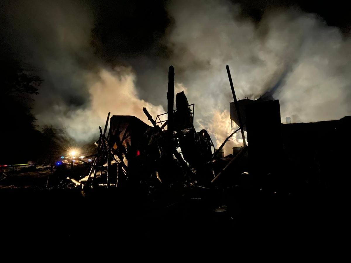 Požár pily v Rokytnici v Orlických horách