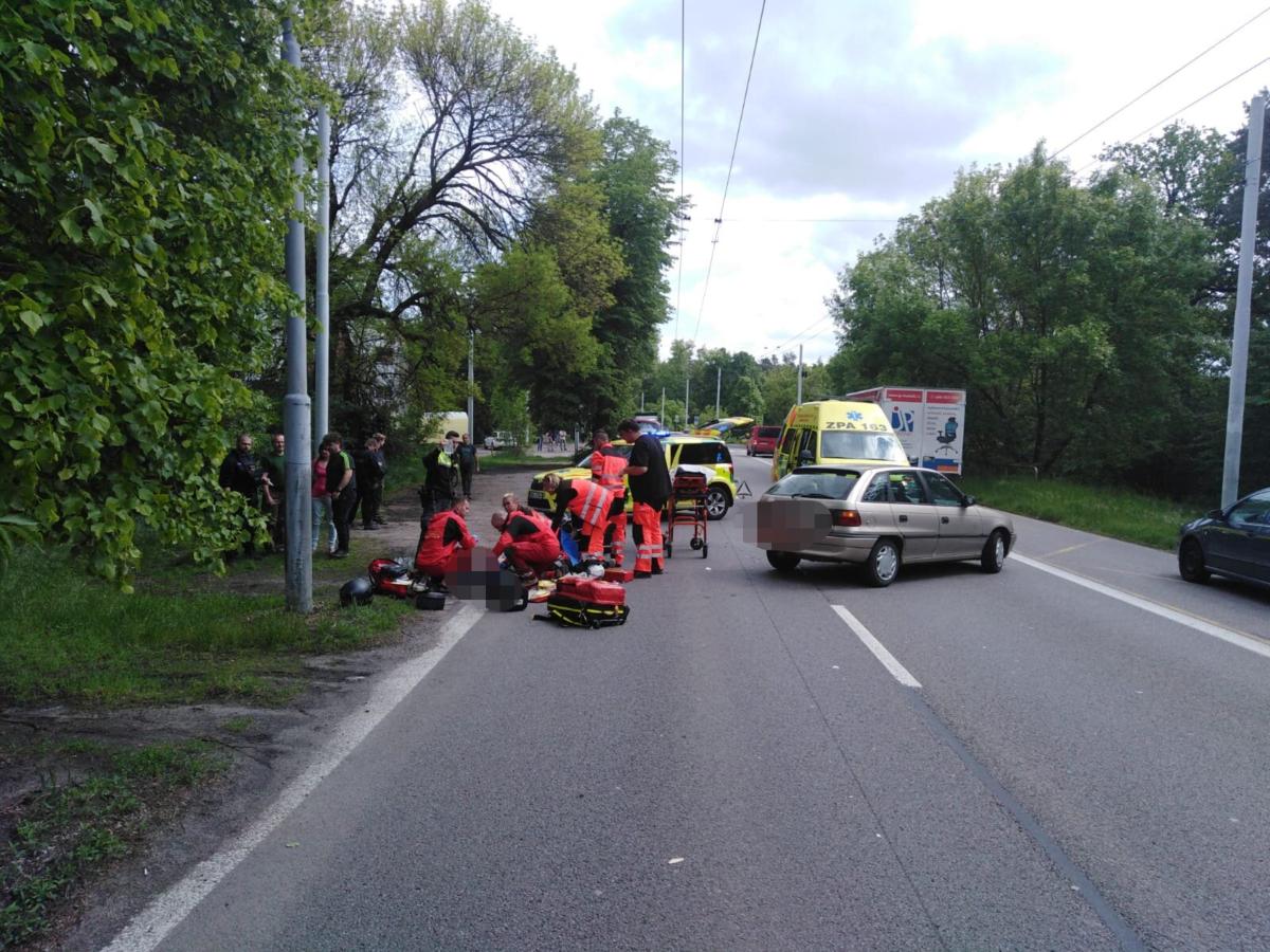 Nehoda motorkáře v Rybitví - Foto: Policie ČR